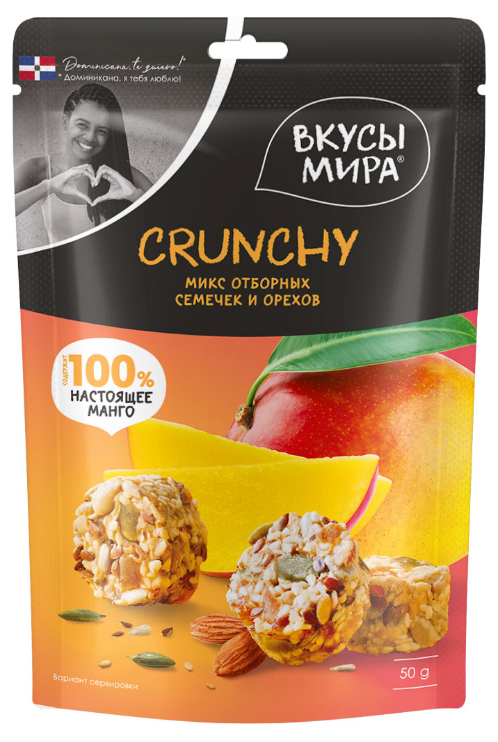 

Кранчи из семечек Вкусы мира манго-орехи, 50 г