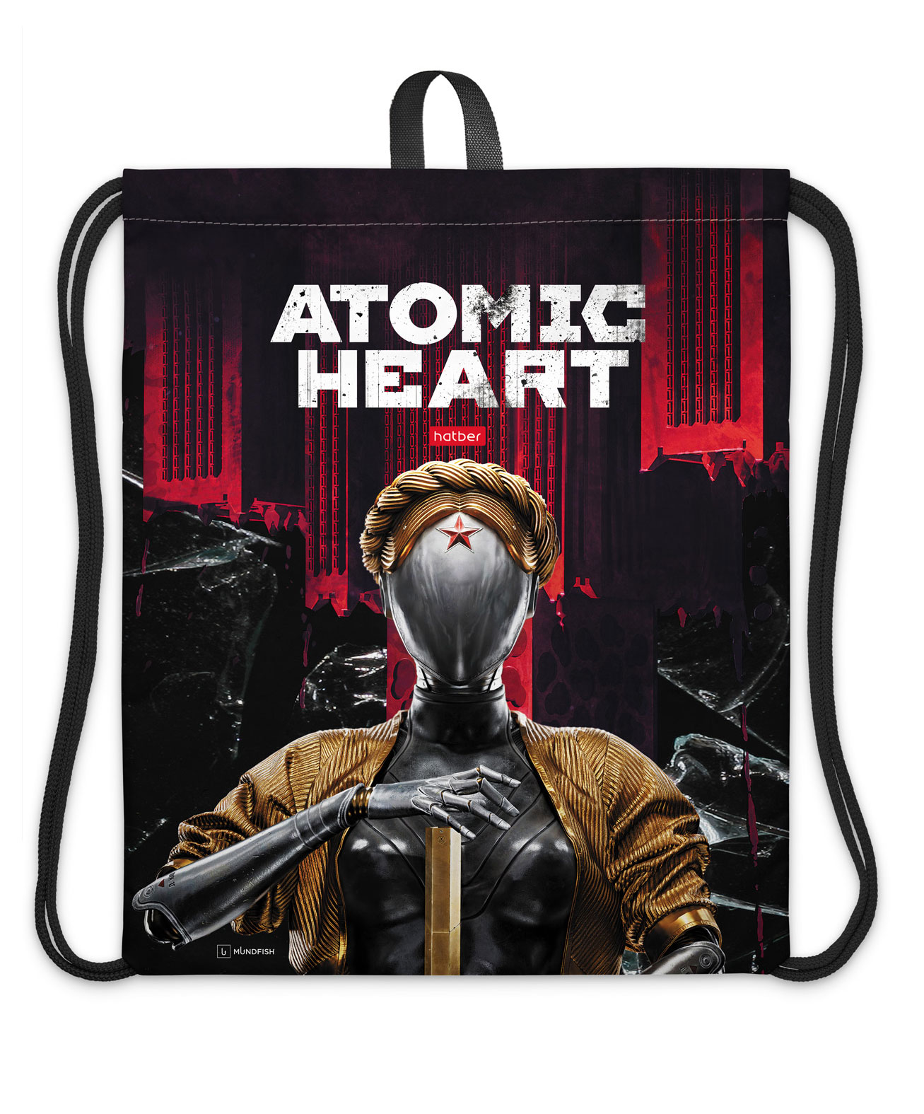

Мешок для сменной обуви Hatber Atomic Heart с петлей для подвеса 1 отделение, 41х49 см
