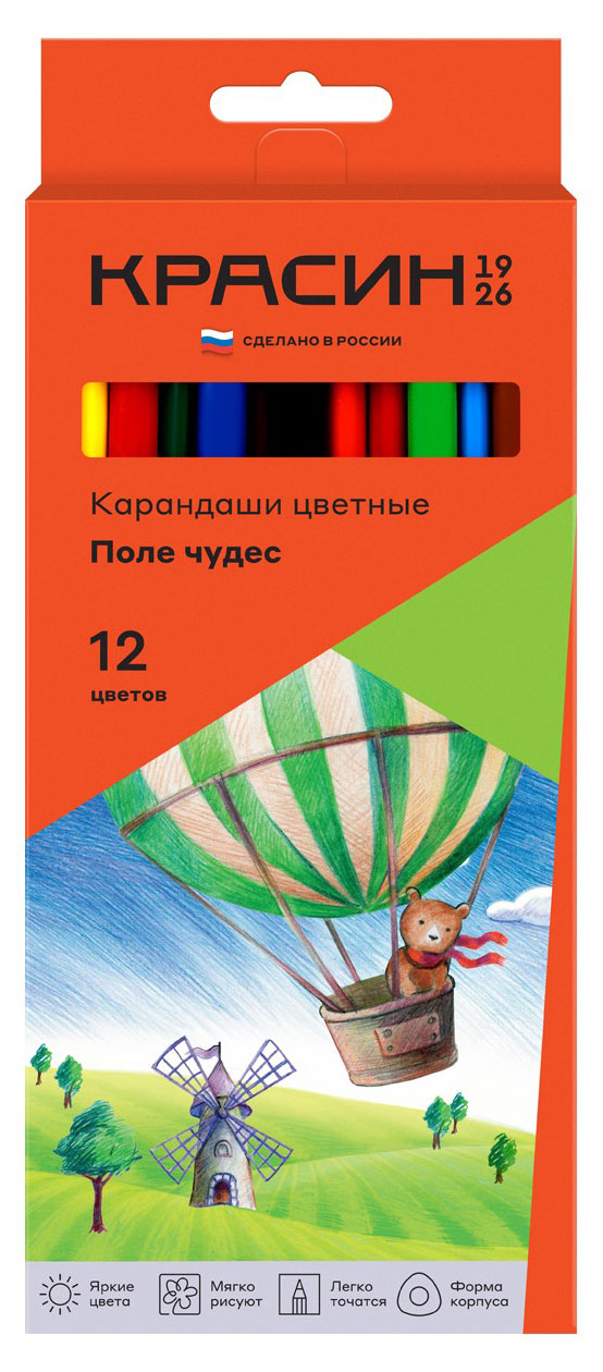 

Карандаши цветные Красин Поле чудес, 12 цветов