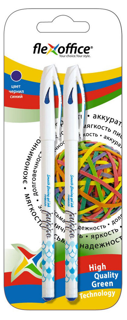 

Ручка гелевая Flexoffice синяя, 2 шт