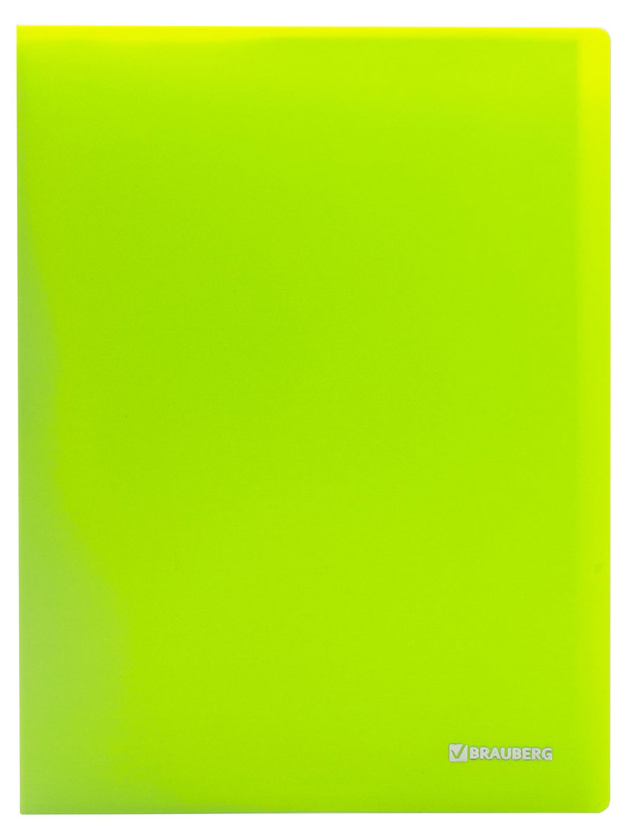 

Папка BRAUBERG Neon 25 мм неоновая зеленая, 40 вкладышей