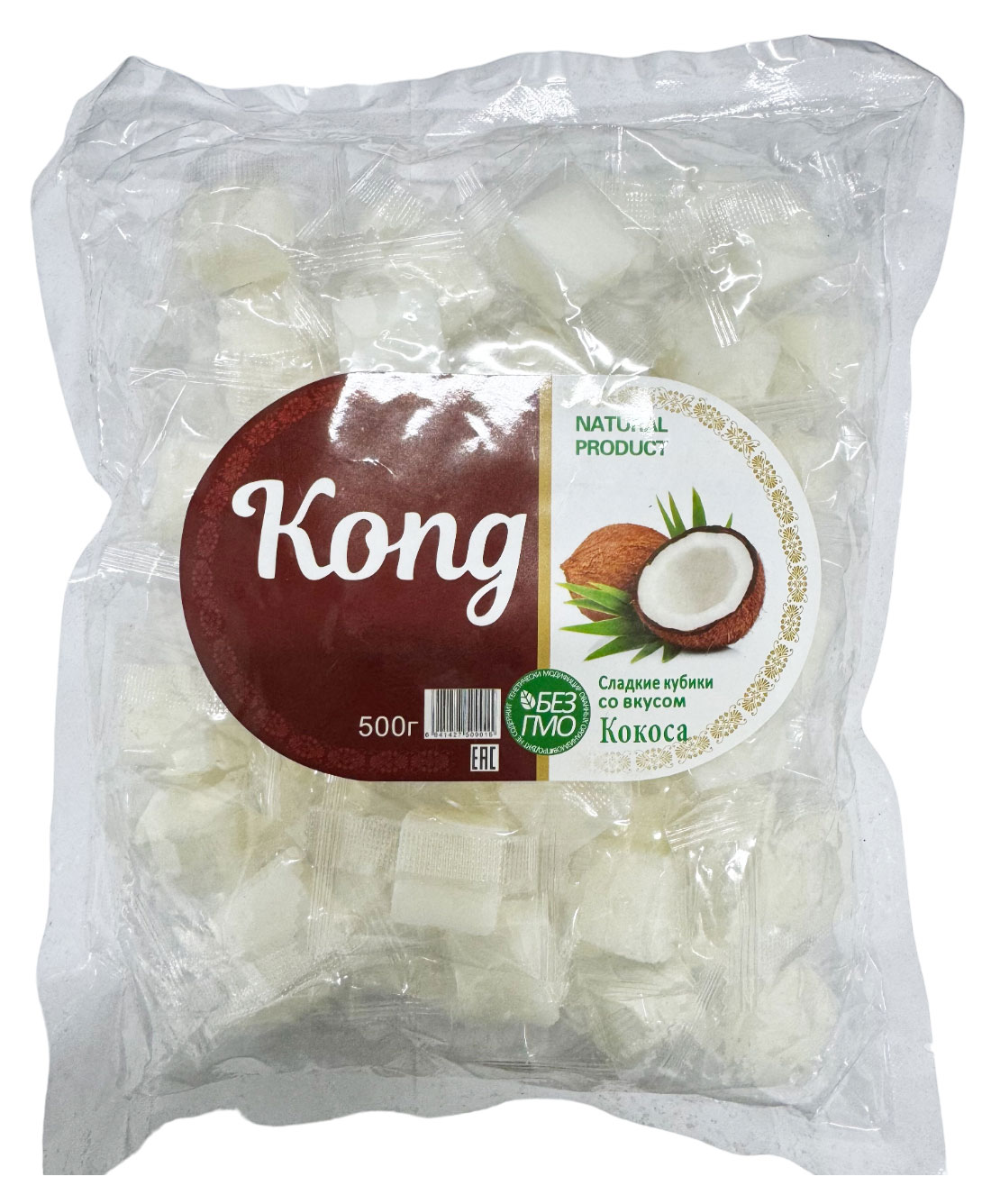 

Конфеты KONG сладкие кубики со вкусом кокоса, 500 г