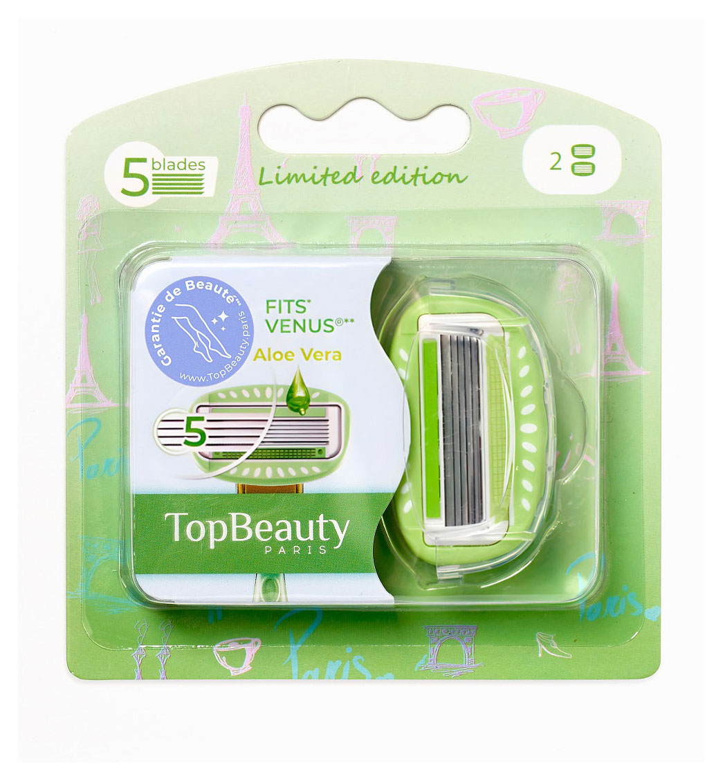 

Cменные кассеты женские TopBeauty Paris 5 лезвий, 2 сменные кассеты
