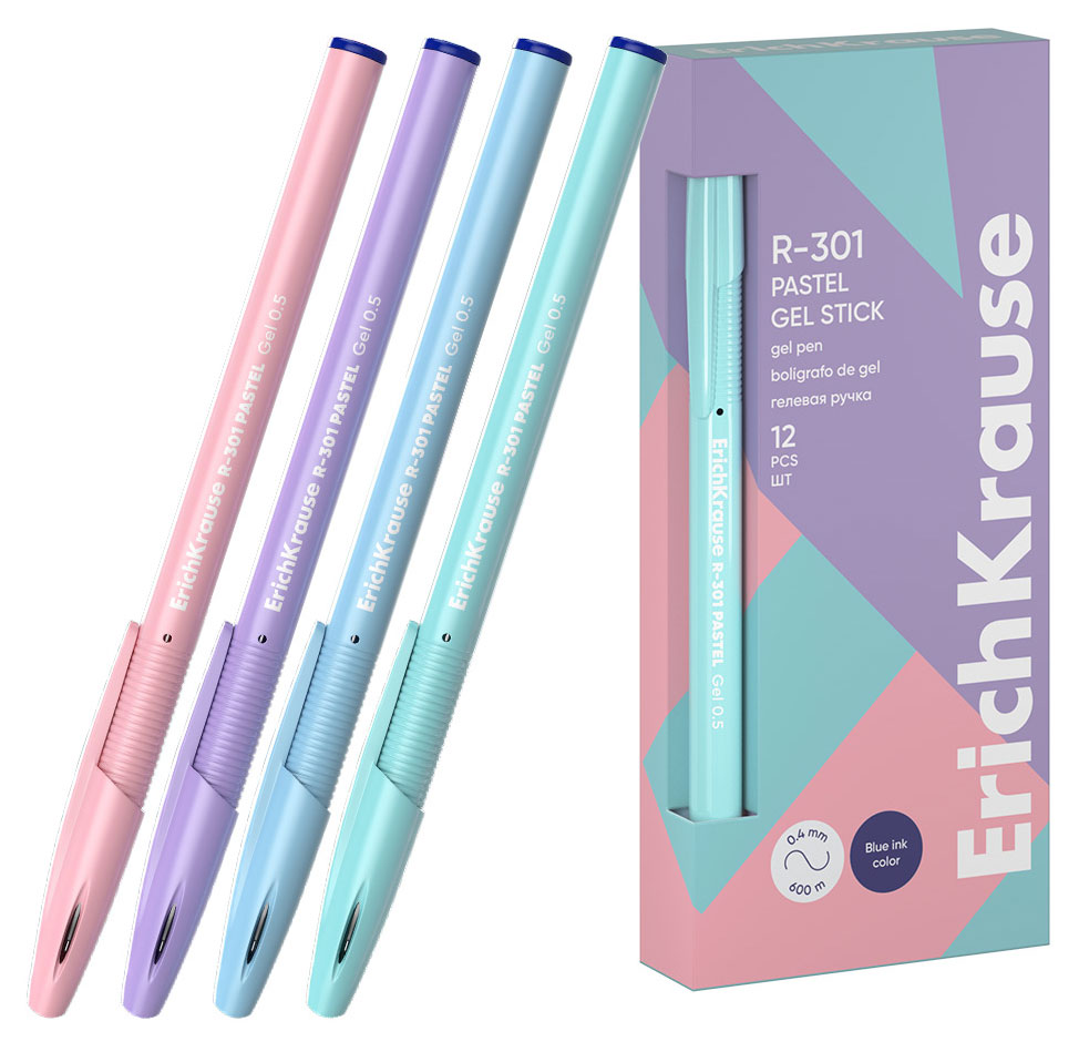 

Ручка гелевая ErichKrause R-301 Gel Stick Pastel 0,5 синяя, 1 шт