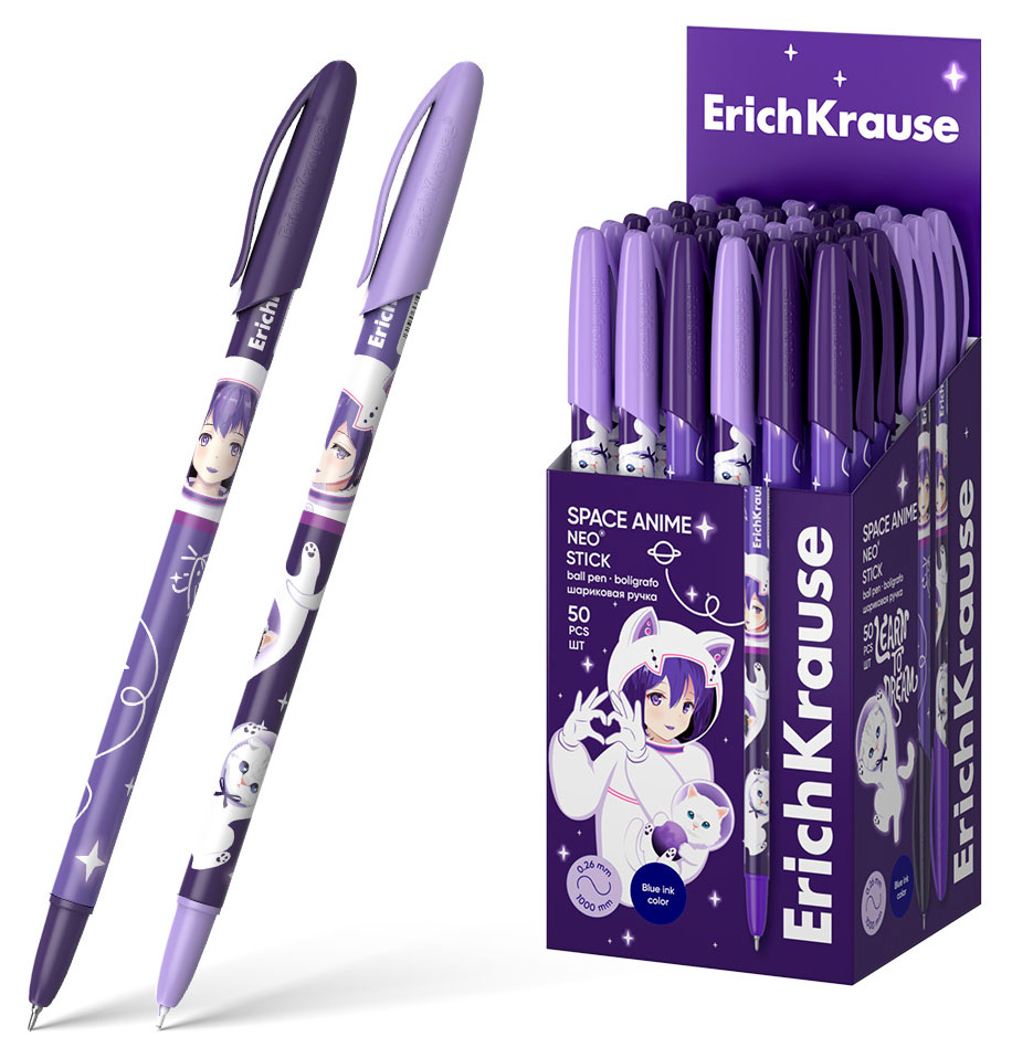 

Ручка шариковая ErichKrause Neo Stick Space Anime 0,7 синяя, 1 шт