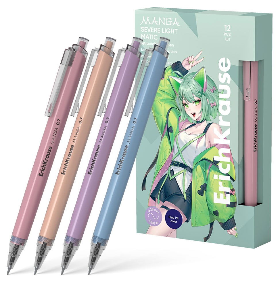 

Ручка шариковая автоматическая ErichKrause Essential Matic Manga 0,7 синяя, 1 шт