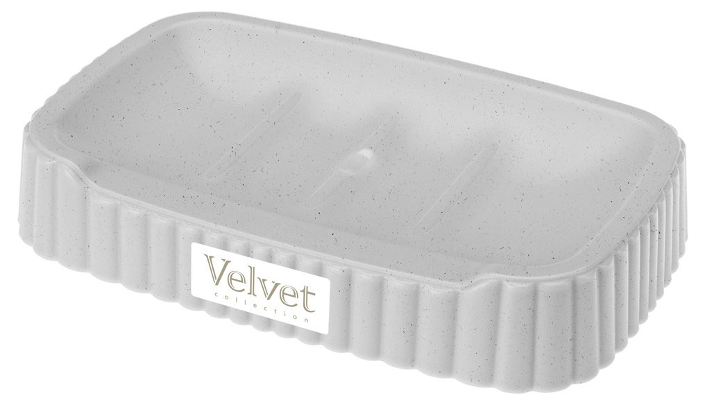 

Мыльница Econova Velvet серая, 138х87х25 см
