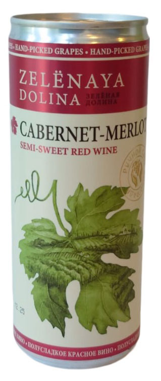 

Вино Зеленая долина Cabernet-Merlot красное полусладкое Россия, 0,25 л