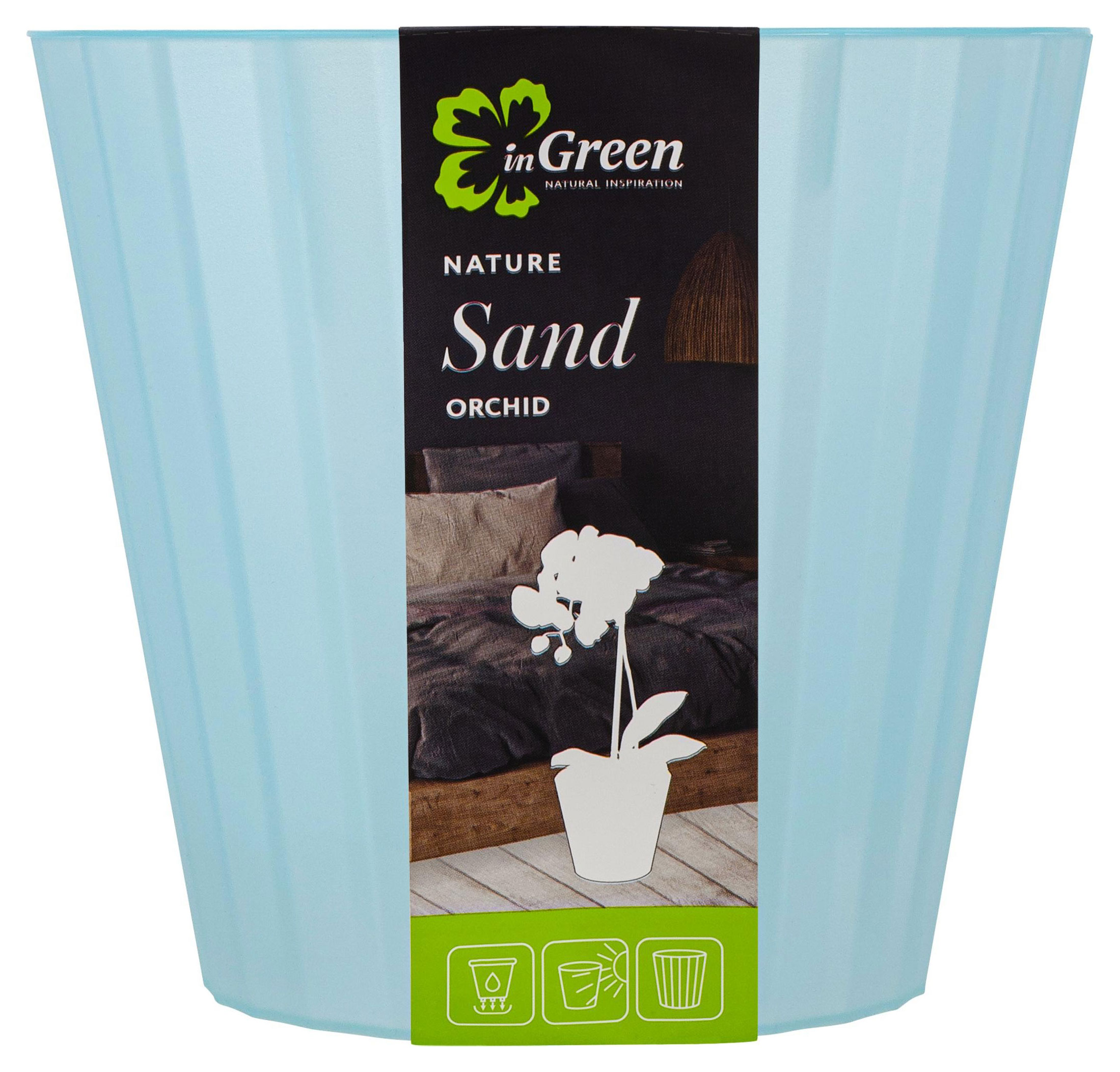 

Горшок для орхидей InGreen Sand Orchid голубой, 16 см