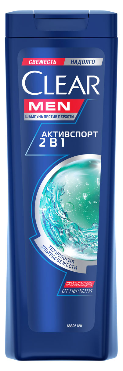 

Шампунь для волос мужской Clear Men Активспорт 2в1, 200 мл