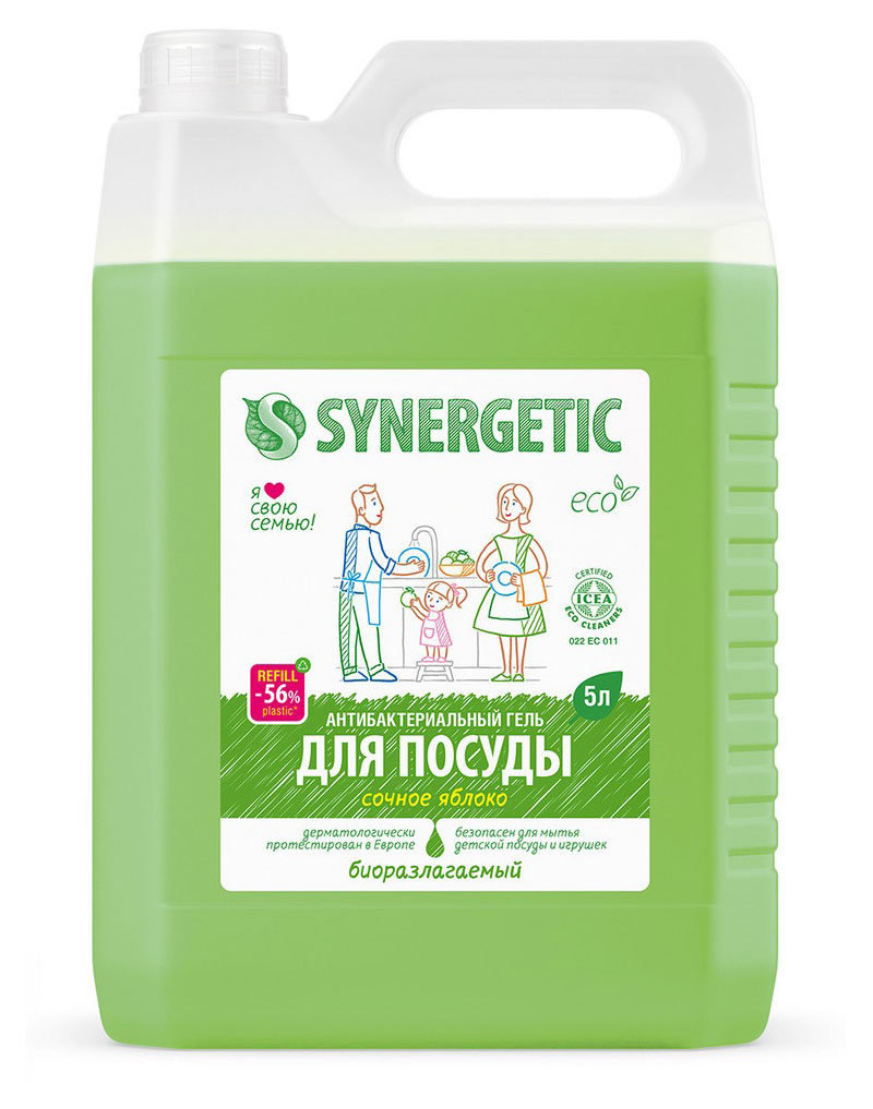 

Гель для мытья посуды Synergetic Сочное яблоко, 5 л