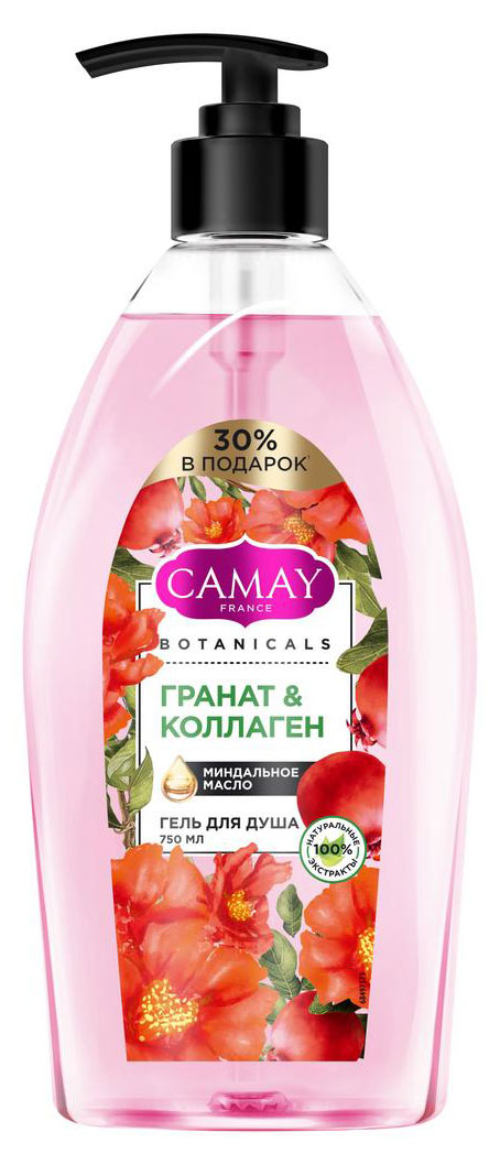 

Гель для душа Camay Botanicals Цветы граната без парабенов, 750 мл