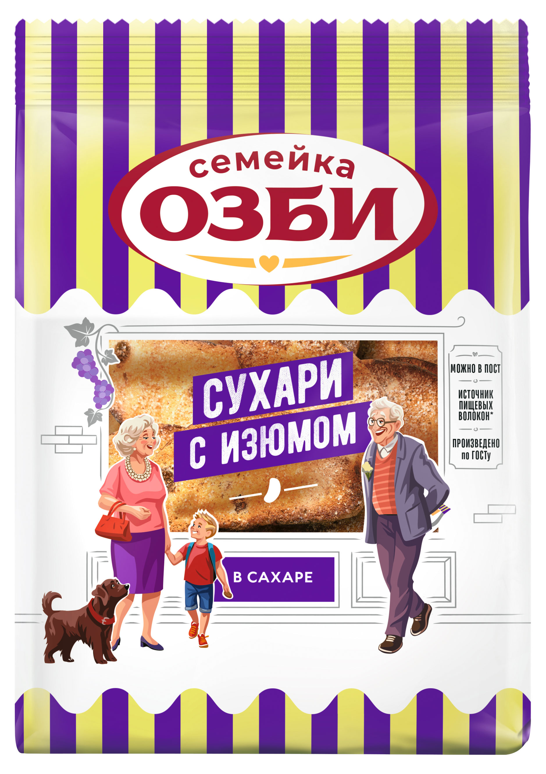 

Сухари Семейка ОЗБИ с изюмом в сахаре, 300 г
