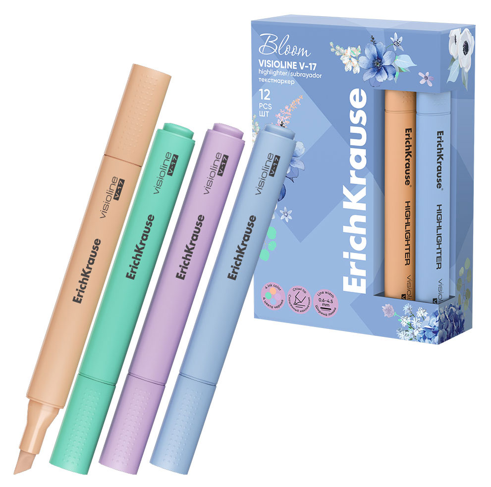 

Текстмаркер ErichKrause Visioline V-17 Pastel Bloom, 1 шт