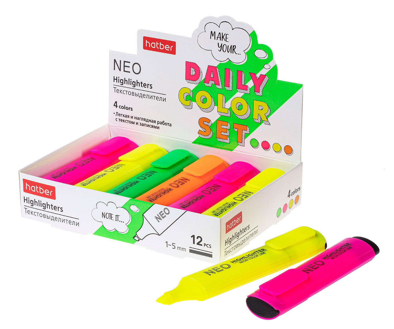 

Текстовыделитель Hatber Neo Neon 1 мм, 5 мм