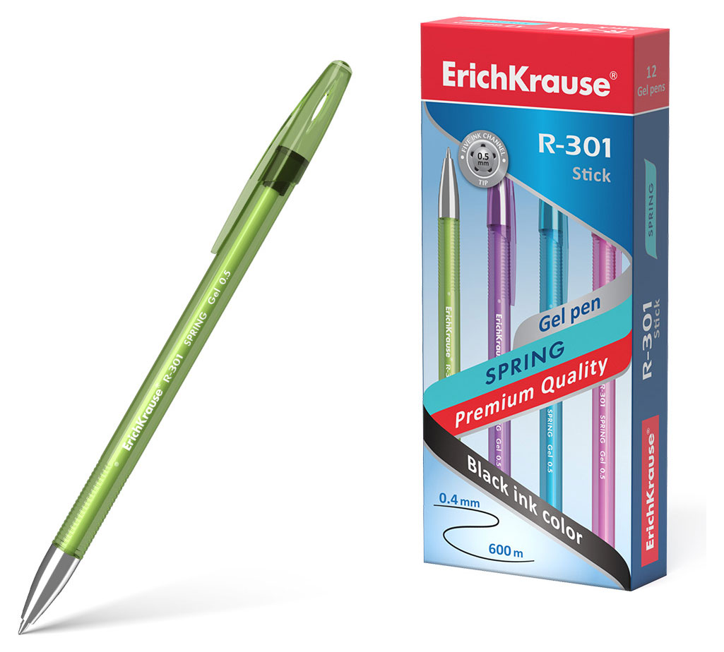 

Ручка гелевая ErichKrause R-301 Gel Stick Spring 0,5 черная, 1 шт