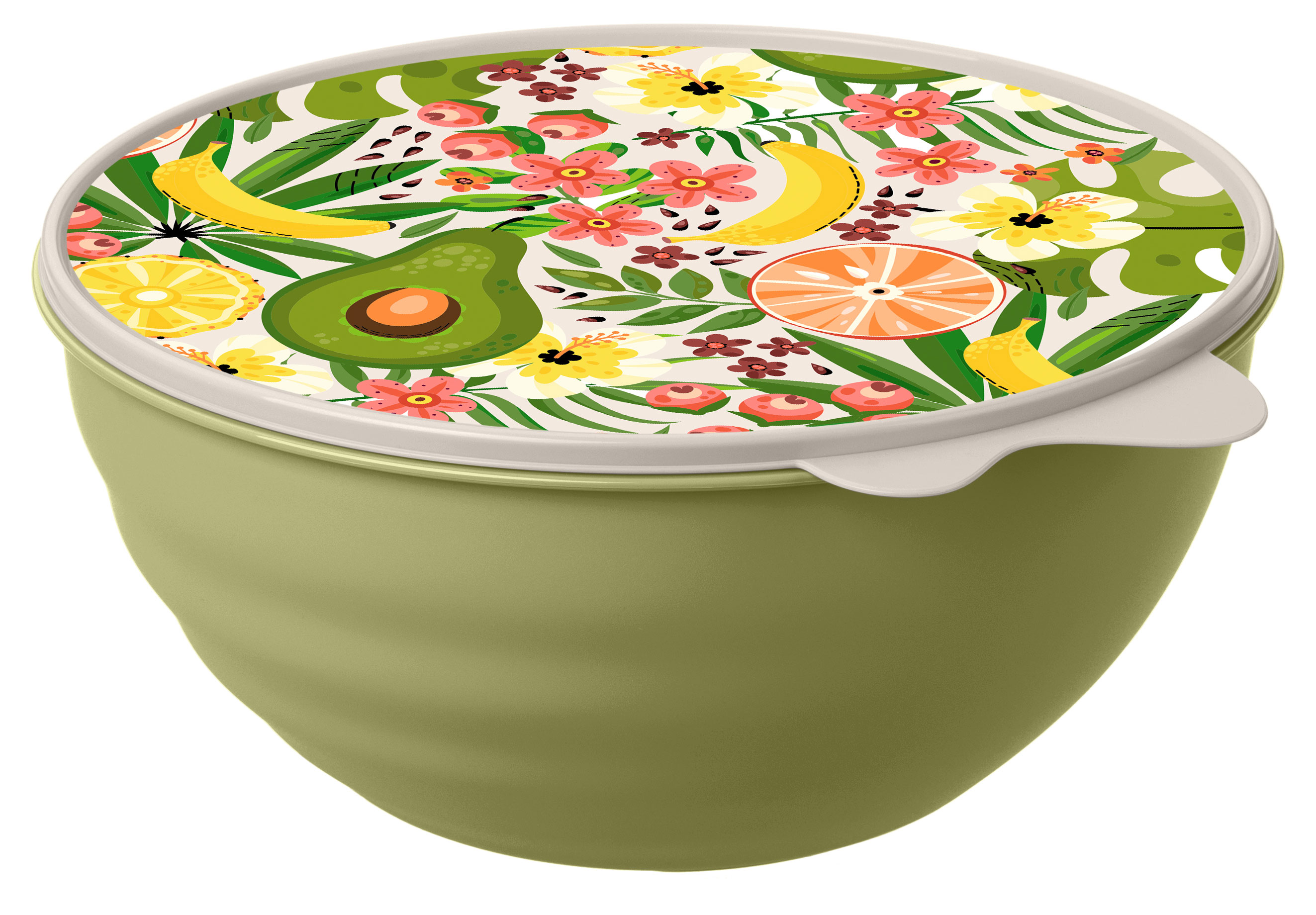 

Миска Phibo Wawe с крышкой с декором, 2,8 л
