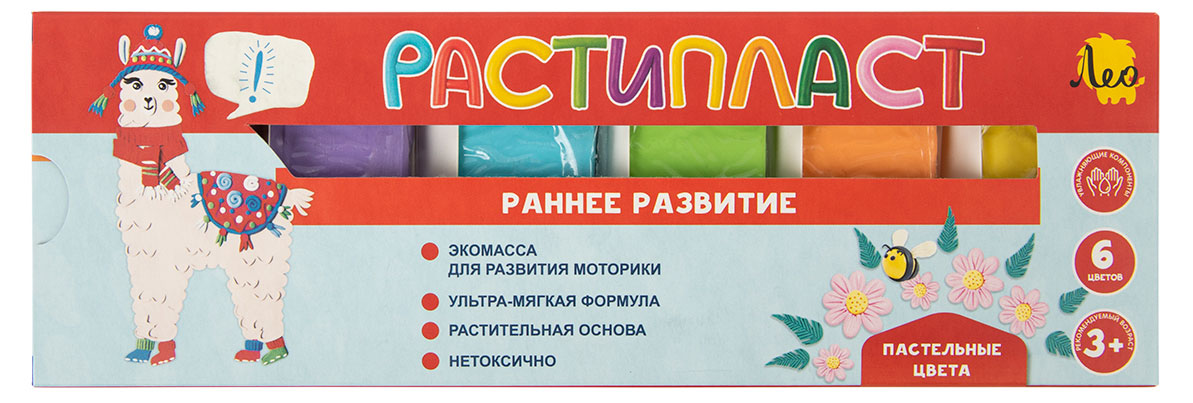 

Пластилин Лео растипласт пастельные цвета, 6 цветов