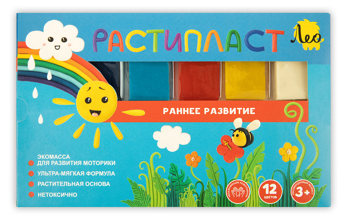 

Пластилин Лео растипласт, 12 цветов