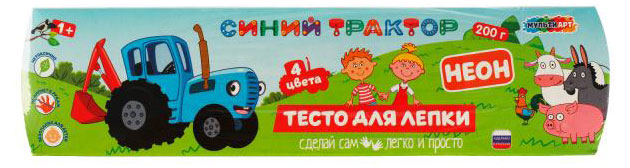 

Тесто для лепки МУЛЬТИ АРТ Синий трактор, 4 цвета