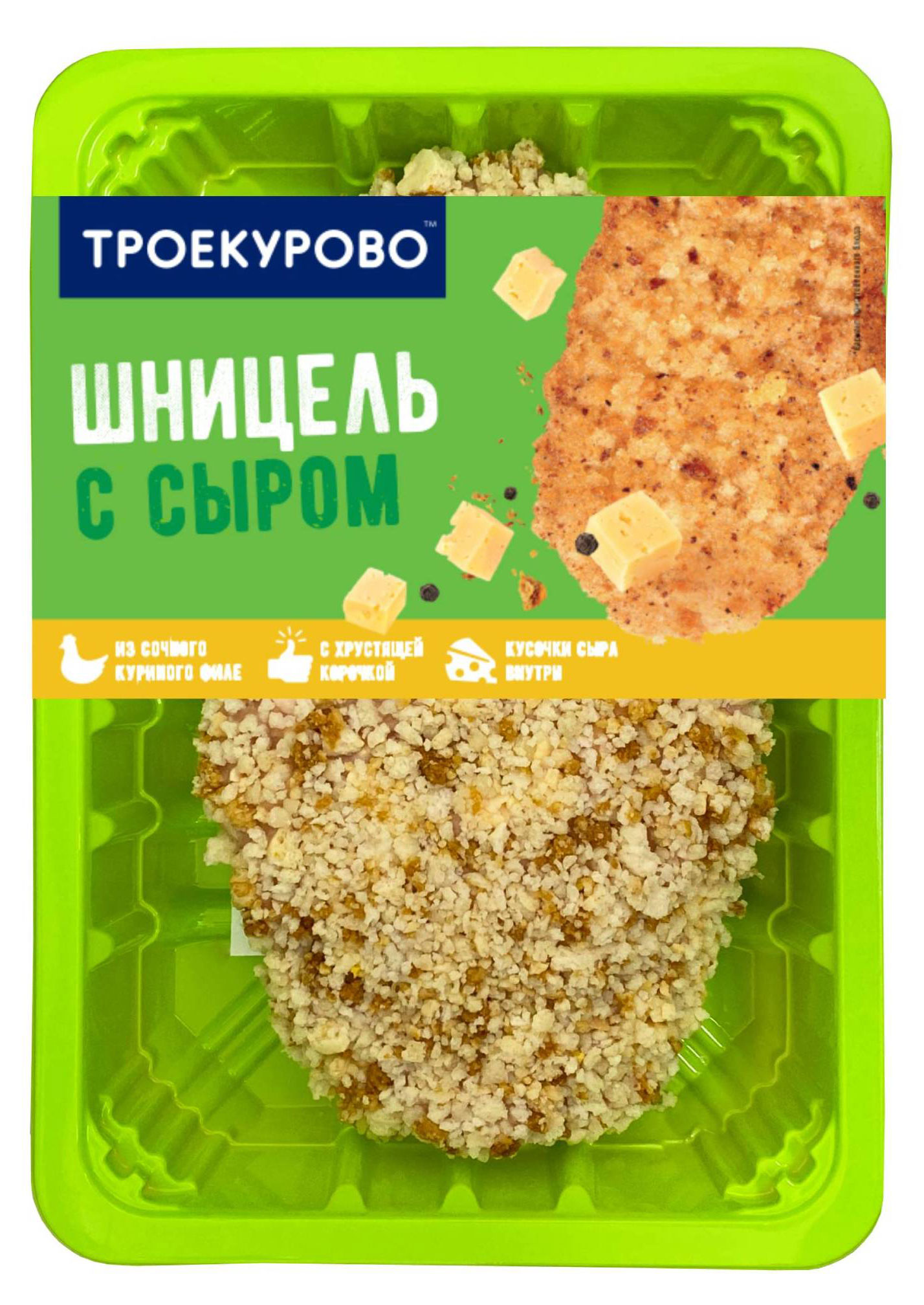 

Шницель куриный Троекурово рубленый с сыром, 350 г