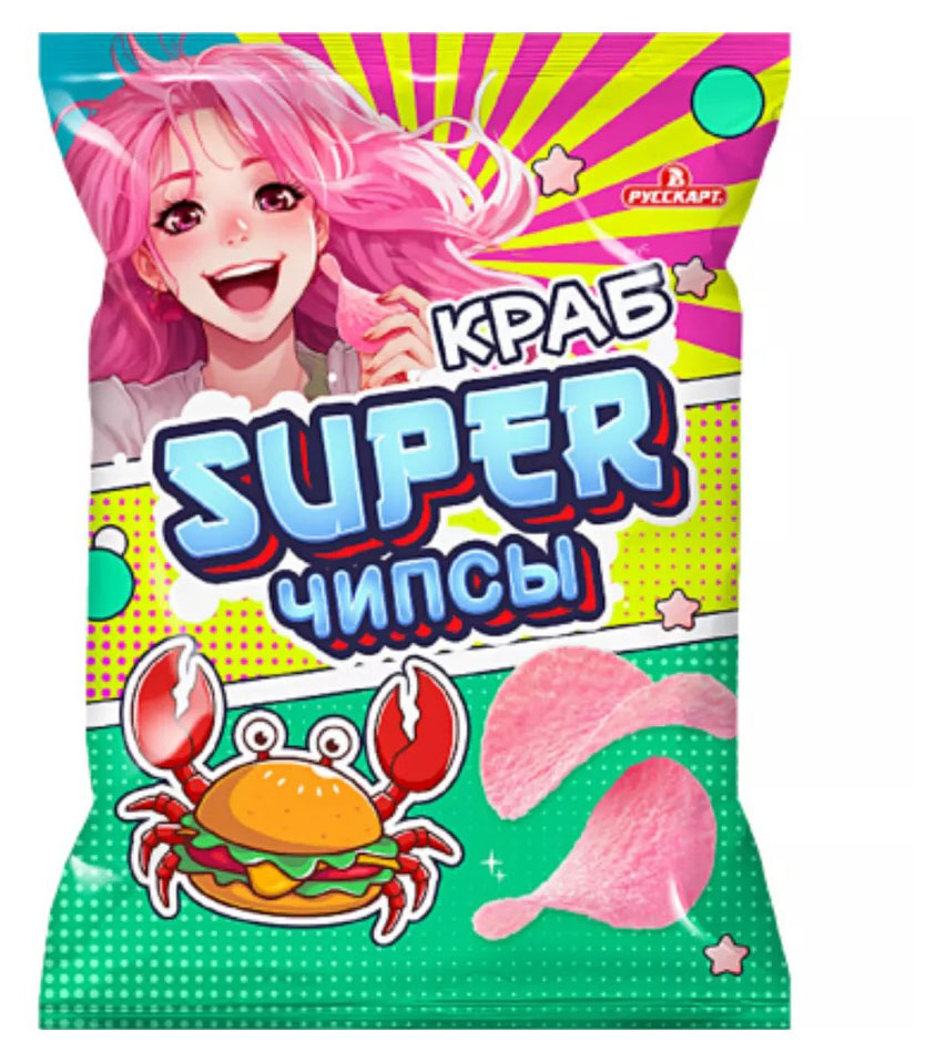 

Чипсы картофельные Русскарт Super чипсы со вкусом краба, 70 г