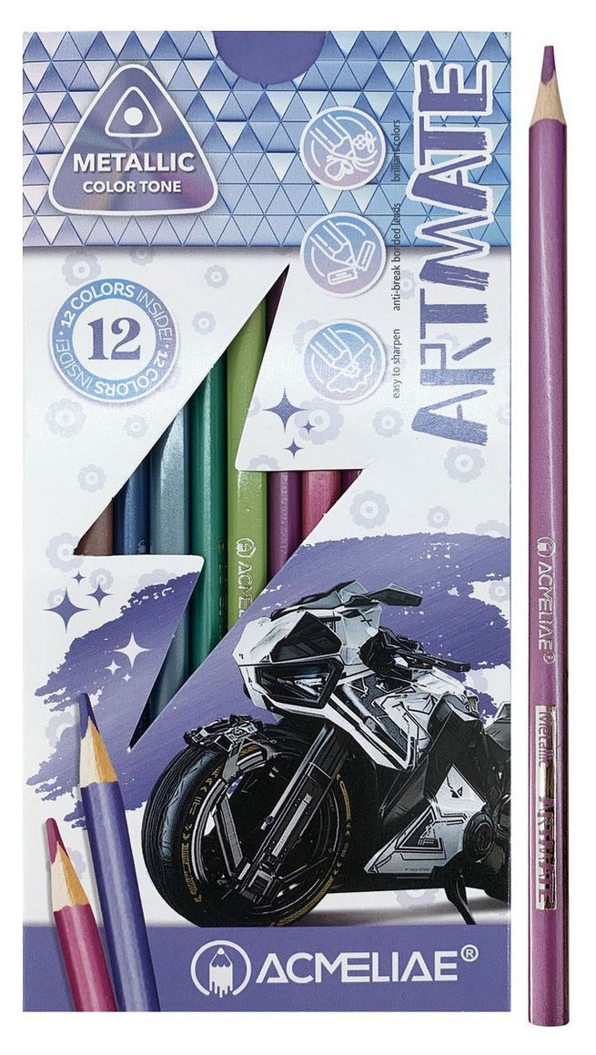 

Набор цветных карандашей ACMELIAE Metallic Artmate, 12 цветов