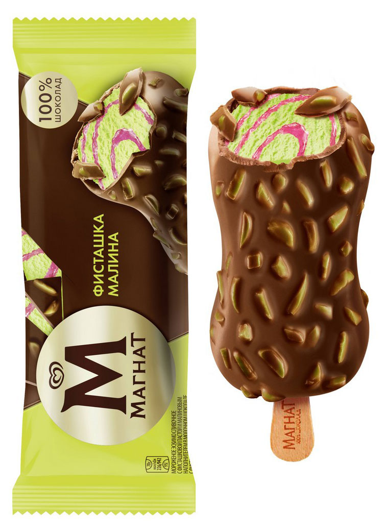 

Мороженое эскимо Магнат фисташка малина БЗМЖ, 70 г