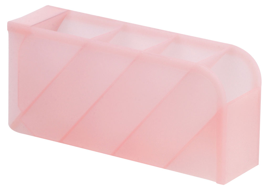 

Настольная подставка Meshu 4 отделения пластиковая тонированная розовая