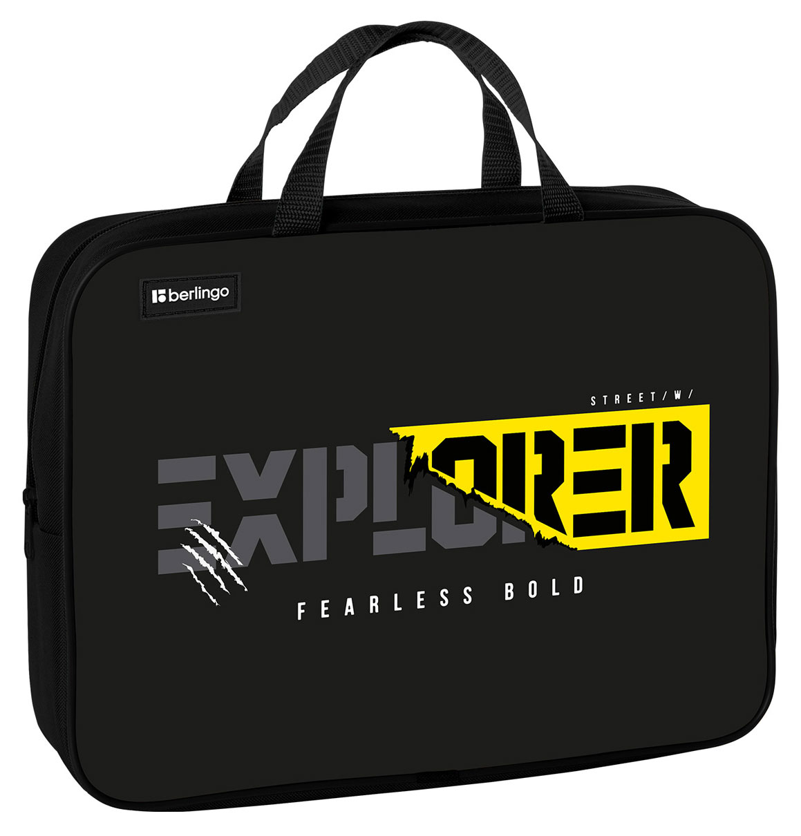 

Папка текстильная с ручками Berlingo Explorer 1 отделение А4 на молнии, 350х265х80 мм