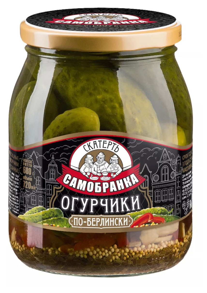 

Огурцы маринованные Скатерть-Самобранка По-Берлински, 720 мл