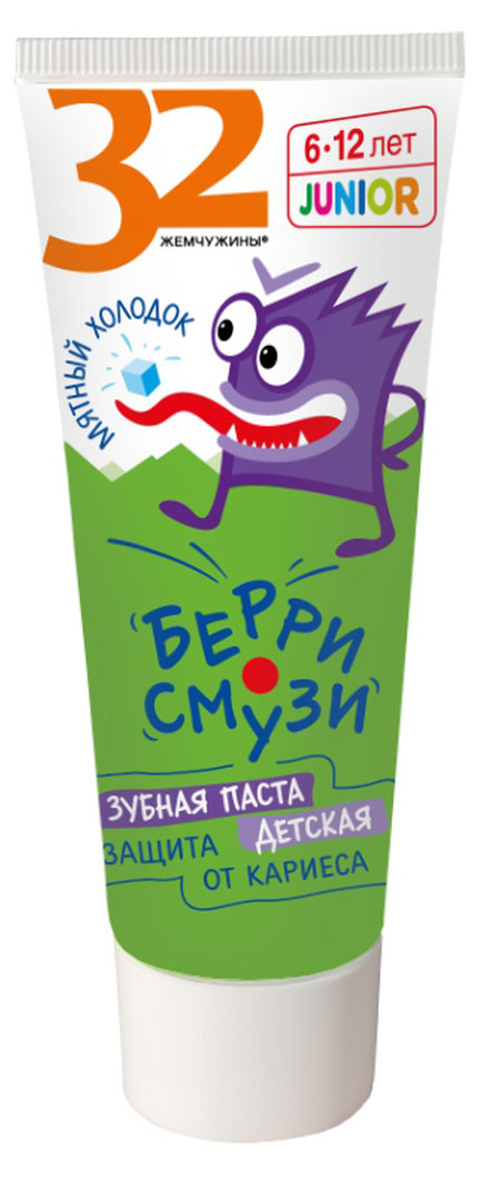 

Паста зубная детская Modum Защита от кариеса Берри смузи 32 Жемчужины Junior, 75 г
