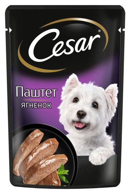 

Влажный корм для собак Cesar Паштет с ягненком, 80 г