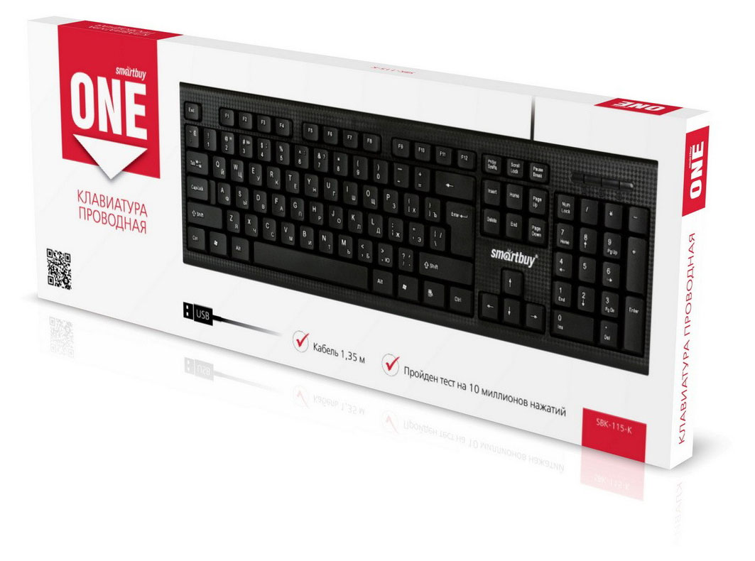 

Клавиатура проводная Smartbuy SBK-115-K ONE черная