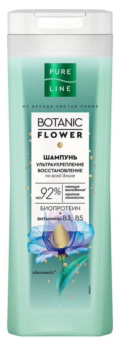 

Шампунь для волос Чистая Линия Ультраукрепление и восстановление с биопротеином и витаминами B3 и B5, 400 мл