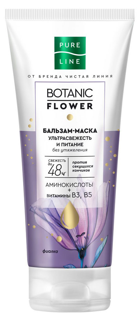 

Бальзам-маска для волос Чистая Линия Ультрасвежесть и питание без утяжеления против секущихся кончиков, 200 мл