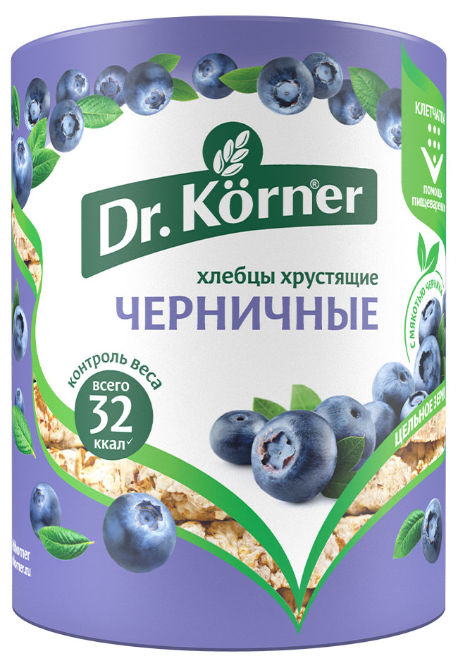 

Хлебцы многозерновые Dr. Korner злаковый коктейль черника, 100 г