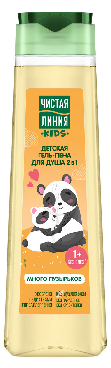 

Гель -пена для душа детская PURE LINEГ Чистая линия 2 в 1, 400 мл