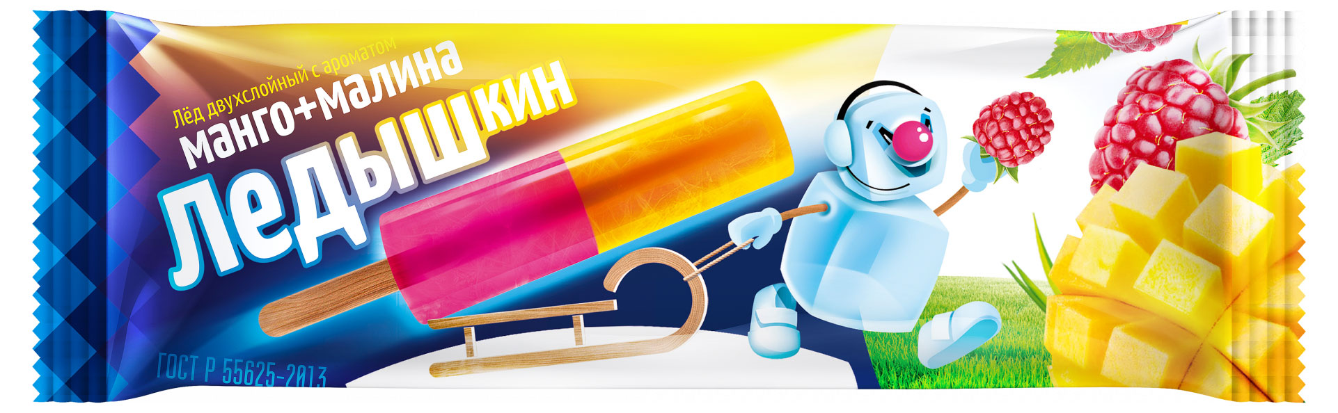 

Фруктовый лед Волга Айс Ледыш манго малина, 60 г