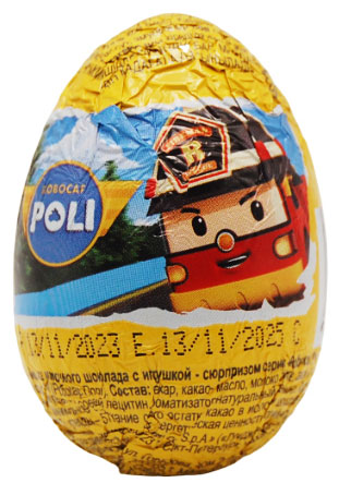 

Яйцо шоколадное Zaini робокар поли 20 г, 1 шт
