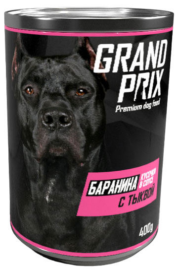 

Влажный корм для собак Grand prix баранина с тыквой в соусе, 400 г