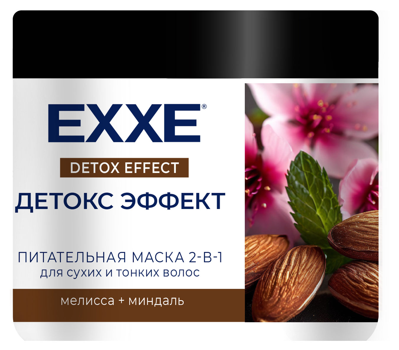 Изображение товара Маска для волос Exxe Детокс эффект 2в1 питательная для сухих и тонких волос, 500 мл