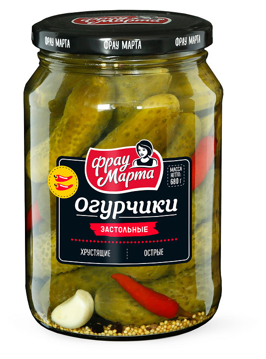 

Огурчики Фрау Марта Застольные, 680 г