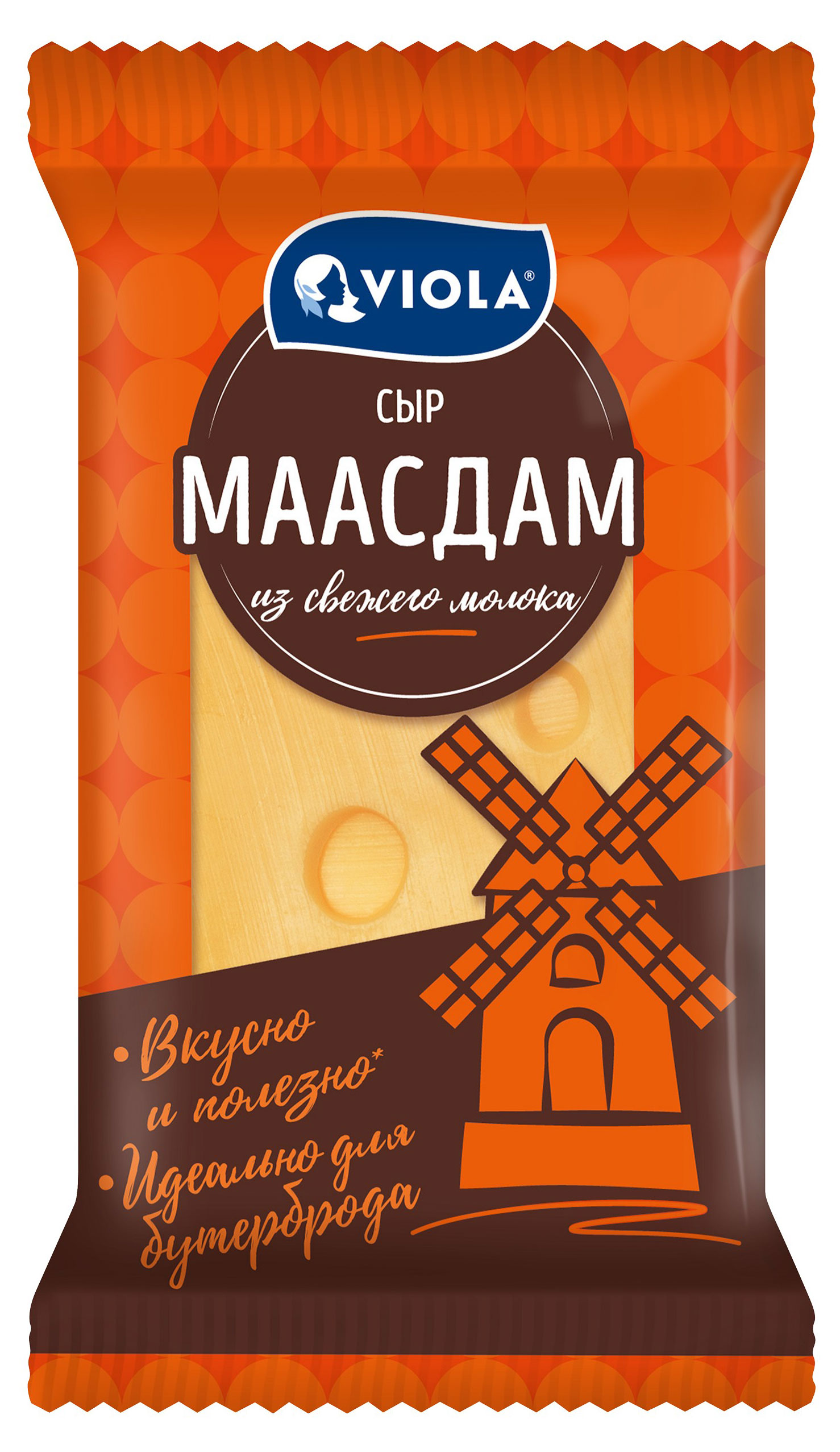 

Сыр полутвердый Viola Маасдам кусок 45% БЗМЖ, 180 г