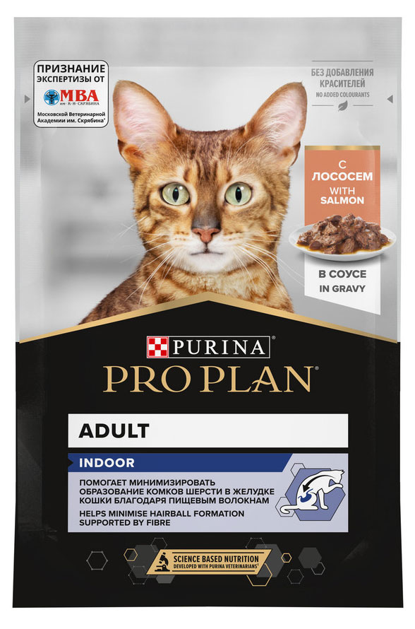 

Корм влажный для кошек Pro Plan с лососем в соусе, 85 г