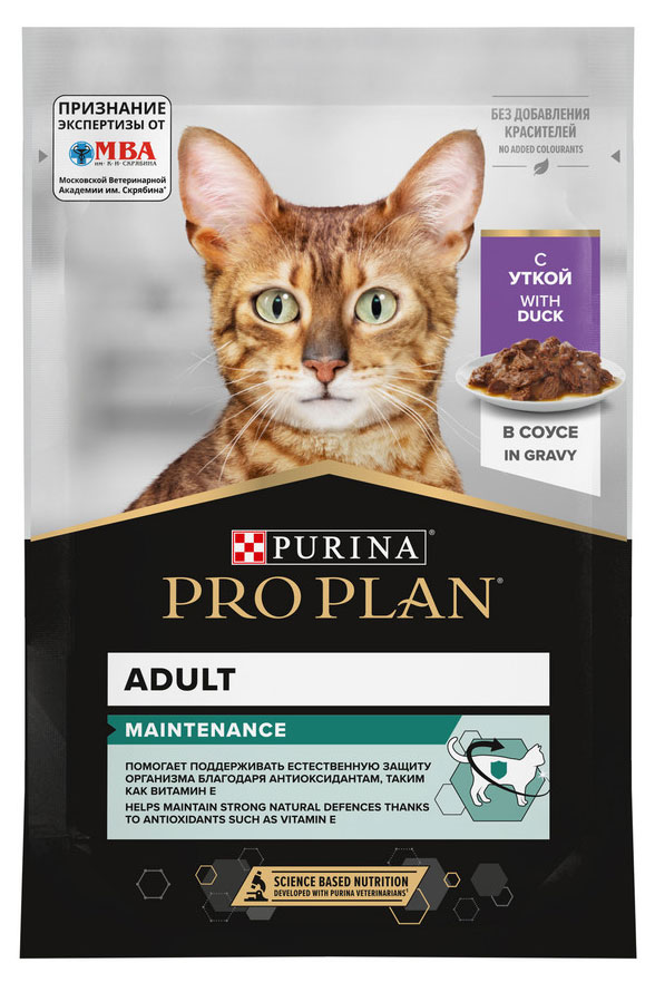 

Корм влажный для кошек Pro Plan с уткой в соусе, 85 г