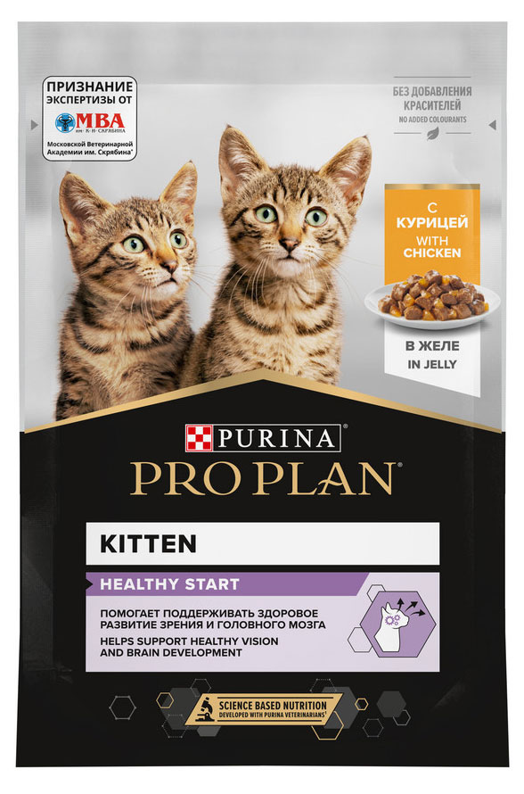 

Корм влажный для котят Pro Plan с курицей в желе, 85 г