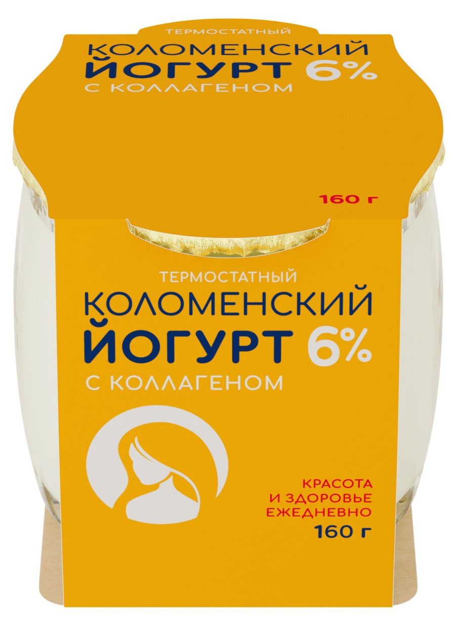 

Йогурт термостатный Коломенский с коллагеном 6% БЗМЖ, 160 г