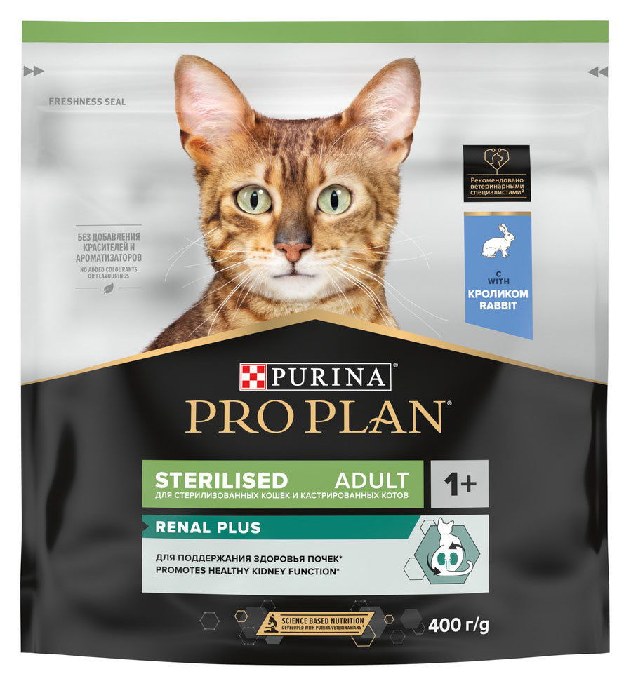 

Корм сухой для стерилизованных кошек Pro Plan Cat Adult Sterilised с кроликом, 400 г