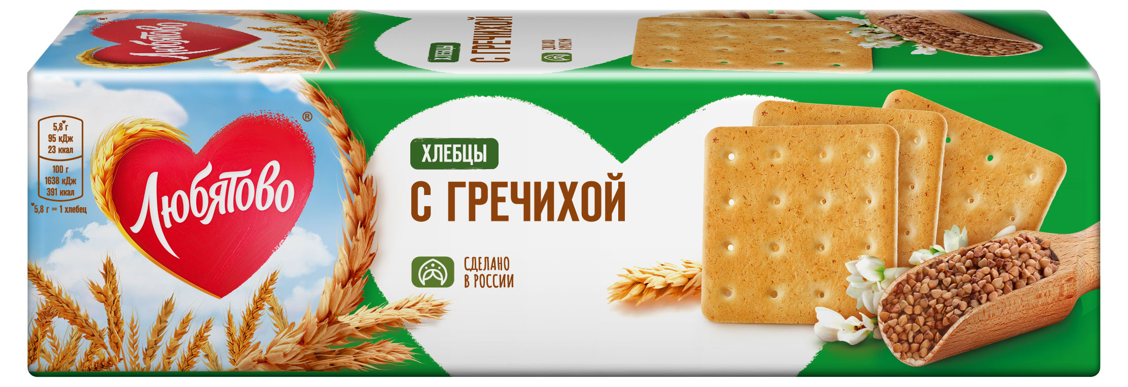 

Хлебцы гречишные Любятово, 185 г